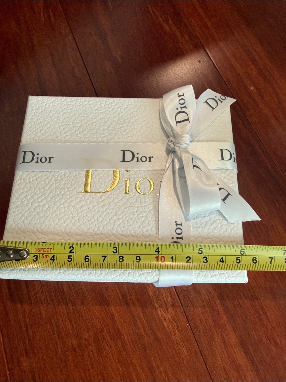 Dior White Box with Gold Logo and Branded Ribbon